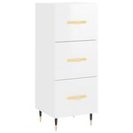 vidaXL Buffet Blanc brillant 34 5x34x90 cm Bois d'ingénierie
