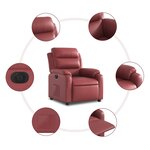 vidaXL Fauteuil inclinable électrique Rouge bordeaux Similicuir