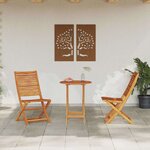 vidaXL Ensemble bistro pliant 3 Pièces Marron Bois d'acacia massif