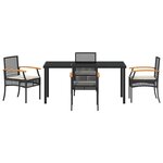 vidaXL Ensemble de salle à manger pour jardin 5 Pièces Noir polyrotin