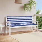 vidaXL Coussins de banc de jardin lot de 2 rayures bleues et blanches