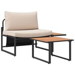 vidaXL Ensemble de canapé de jardin 2 pc Taupe Acier