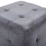 vidaXL 2 Pièces Poufs Gris 30 x 30 x 30 cm Similicuir daim