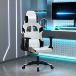 vidaXL Chaise de jeu de massage Blanc et noir Similicuir