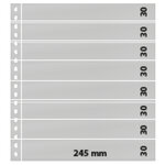 Feuilles de classement Omnia Lindner à 8 bandes pour timbres-poste. Fond - Blanc
