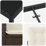vidaXL Ensemble de salle à manger pour jardin 3 Pièces Marron polyrotin