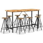 vidaXL Ensemble de bar 9 Pièces Bois d'acacia et de récupération massif