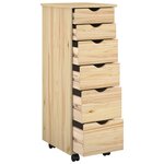 vidaXL Cabinet roulant Marron 34 x 39 x 93 5 cm Bois de Pin Massif