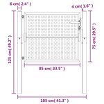 vidaXL Portail de jardin anthracite 105x125 cm acier
