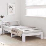 vidaXL Cadre de lit avec tête de lit Blanc 100 x 200 cm Pin massif