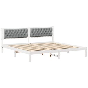 vidaXL Cadre de lit Gris clair 200 x 200 cm Pin massif