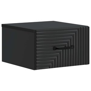 vidaXL Cabinet de chevet mural avec tiroir Noir 34 5 x 33 x 20 cm