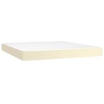 vidaXL Lit à sommier tapissier avec matelas Crème 180x200cm Similicuir