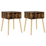 vidaXL Tables de chevet 2 Pièces Chêne fumé 40x40x56 cm Bois d'ingénierie