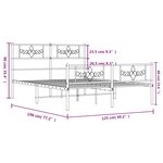 vidaXL Cadre de lit métal sans matelas avec pied de lit noir 120x190cm