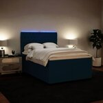 vidaXL Sommier à lattes de lit et matelas bleu 140x190 cm velours