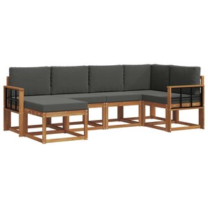 vidaXL Ensemble de canapés d'extérieur 6 Pièces Naturel et Anthracite