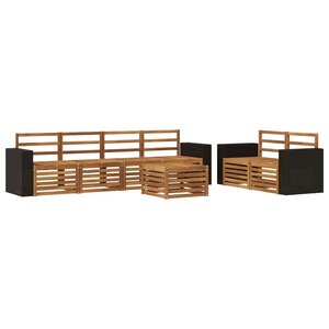 vidaXL Ensemble de canapés d'extérieur 7 Pièces Naturel