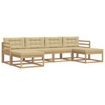 vidaXL Ensemble de canapés d'extérieur 6 pc Blanc et Beige