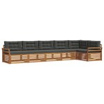 vidaXL Ensemble de canapés d'extérieur 6 pc Naturel et Anthracite