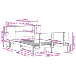 vidaXL Lit bibliothèque sans matelas blanc 140x190 cm bois pin massif