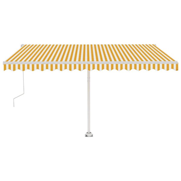 vidaXL Auvent automatique sur pied 400x300 cm Jaune et blanc