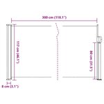vidaXL Auvent latéral rétractable taupe 117x300 cm