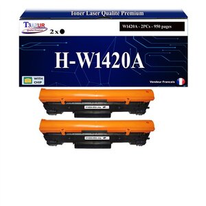 T3AZUR -2x Toners compatibles avec HP W1420A (142A) pour HP LaserJet M109  M109w M110  M110w M111 M111w  M112 M112w