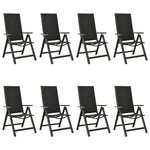 vidaXL Ensemble à manger de jardin 9 Pièces aluminium anthracite