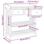 vidaXL Armoire de jardin Marron 93 x 41 5 x 98cm Bois d'Acacia Massif
