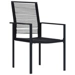 vidaXL Ensemble de salle à manger pour jardin 3 Pièces Noir Rattan PVC