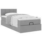 vidaXL Cadre de lit ottoman et matelas gris clair 90x190 cm tissu