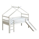 Lit River cabane toboggan blanc + matelas