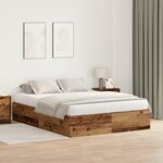 vidaXL Cadre de lit de rangement en bois ancien 140x200 cm
