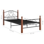 vidaXL Cadre de lit sans matelas noir métal 90x200 cm