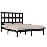 vidaXL Cadre de lit sans matelas noir 140x190 cm bois de pin massif