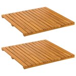 vidaXL Tapis de bain Uni Marron 50 x 50 cm bois