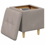 vidaXL Pouf de rangement avec coussin Taupe 40 x 40 x 45 cm tissu