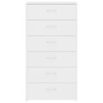 Vidaxl buffet avec 6 tiroirs blanc 50x34x96 cm bois d'ingénierie