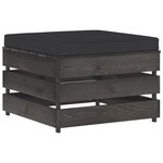 Vidaxl salon de jardin 6 pièces avec coussins bois imprégné de gris