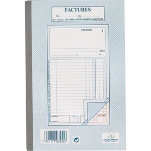 50 Feuilles de facture autocollantes - 21 cm x 14,8 cm x 0,9 cm - Petits carreaux