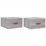 vidaXL Tables de chevet murales 2 Pièces sonoma gris 35x35x20 cm