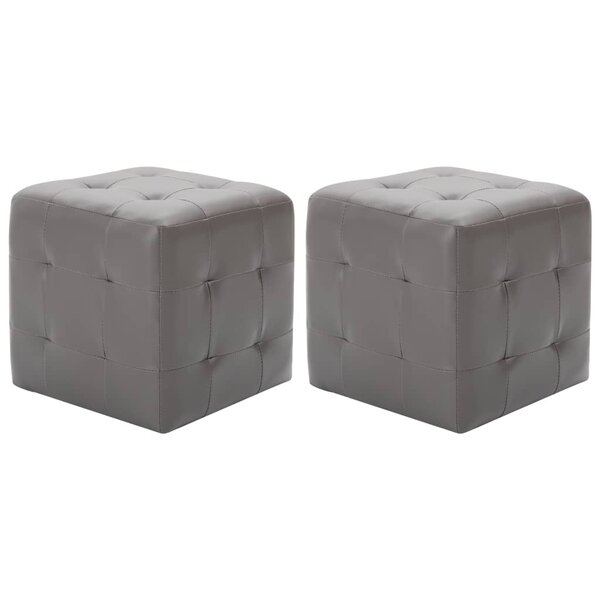 vidaXL 2 Pièces Tables de chevet Gris 30x30x30 cm Similicuir