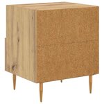 vidaXL Table de chevet avec tiroir 2 Pièces Marron 40 x 35 x 47.5 cm