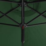 vidaXL Parasol de jardin double avec mât en acier vert 600 cm