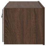 vidaXL Meuble TV mural avec lumières LED chêne marron 60x35x31 cm