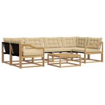 vidaXL Ensemble de canapés d'extérieur 7 pc Blanc et Beige