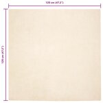 vidaXL Tapis en Fourrure Synthétique de Lapin Crème 120 x 120 cm