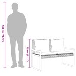 vidaXL Banc de jardin avec coussin mélange beige résine tressée acacia