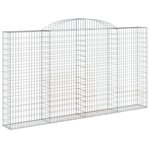 vidaXL Paniers à gabions arqués 3 Pièces 300x30x160/180 cm fer galvanisé